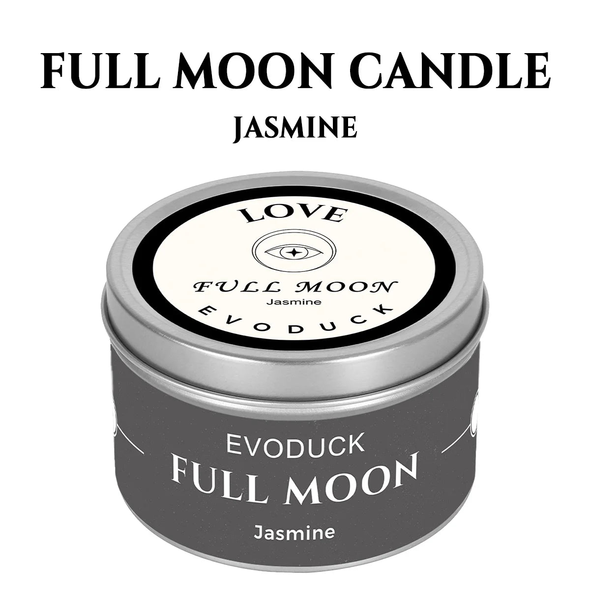 1pc New Moon Scented Candles Crystal Energy Candles 3oz Soy Wax Scented Candle Black Tin with Black Crystal Chips Gift for Woman