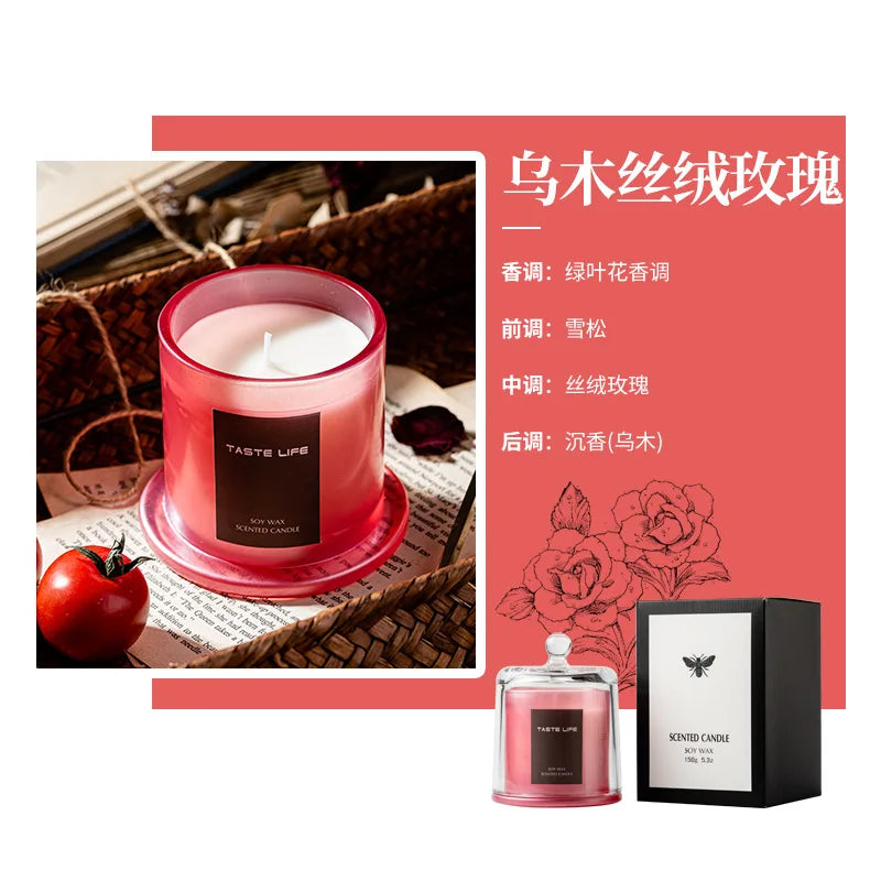 Soybean wax scented candle 520 souvenir gift indoor household bedroom candle cup gift box gift ornament